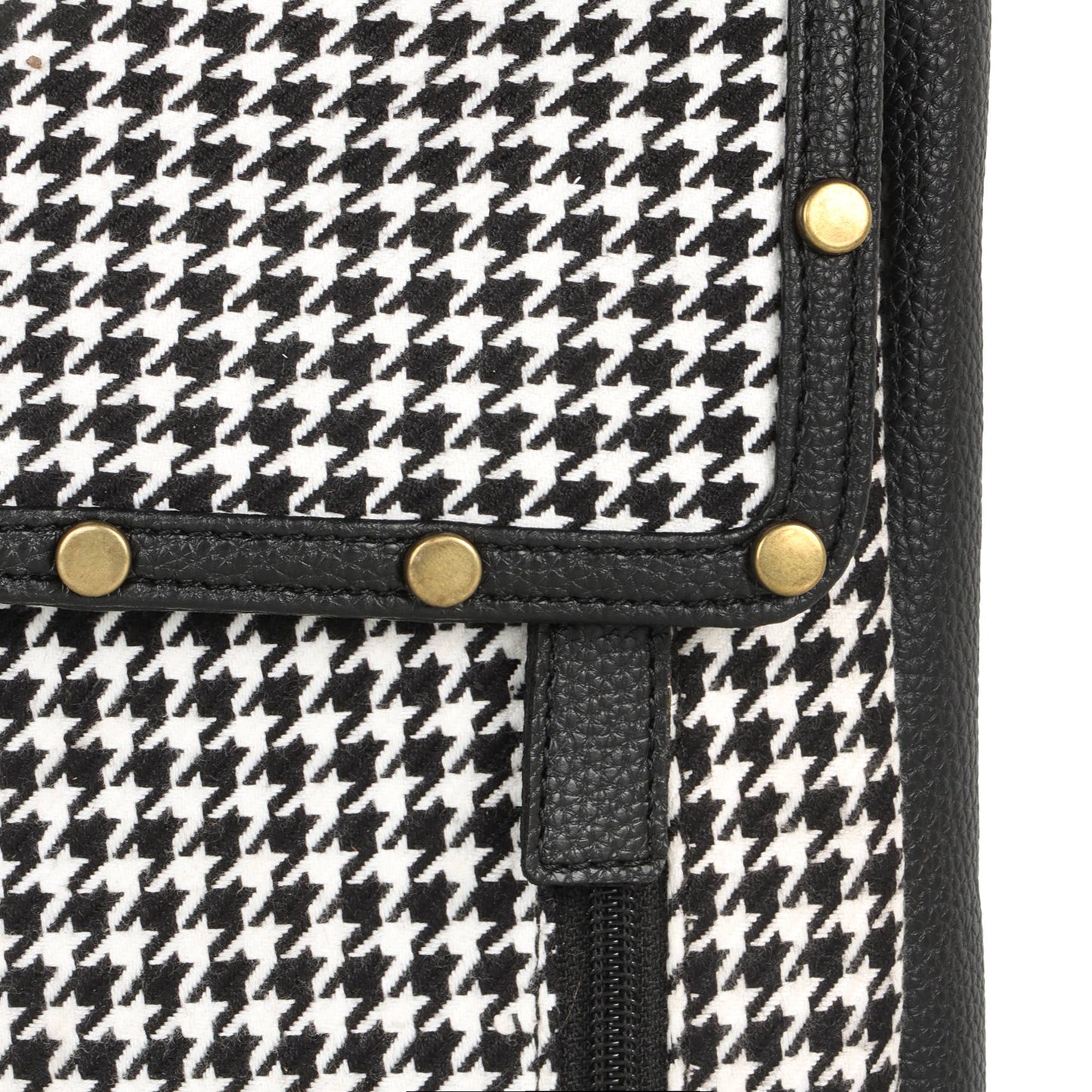 Millie Houndstooth Front Close Sling Bag