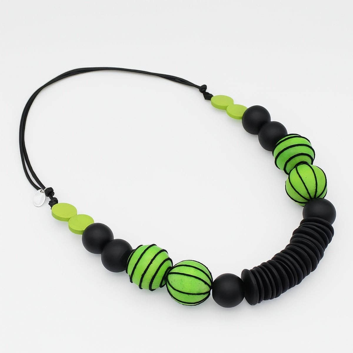 Wild Lime Mixed Media Statement Necklace