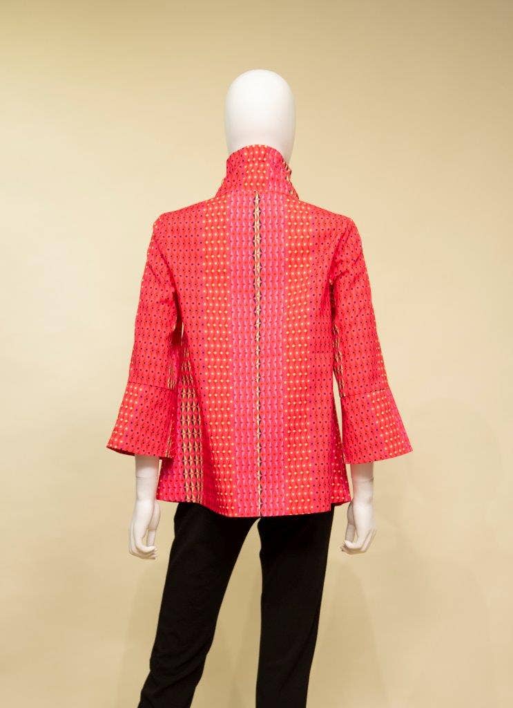 Print Jacket with Wired Collar