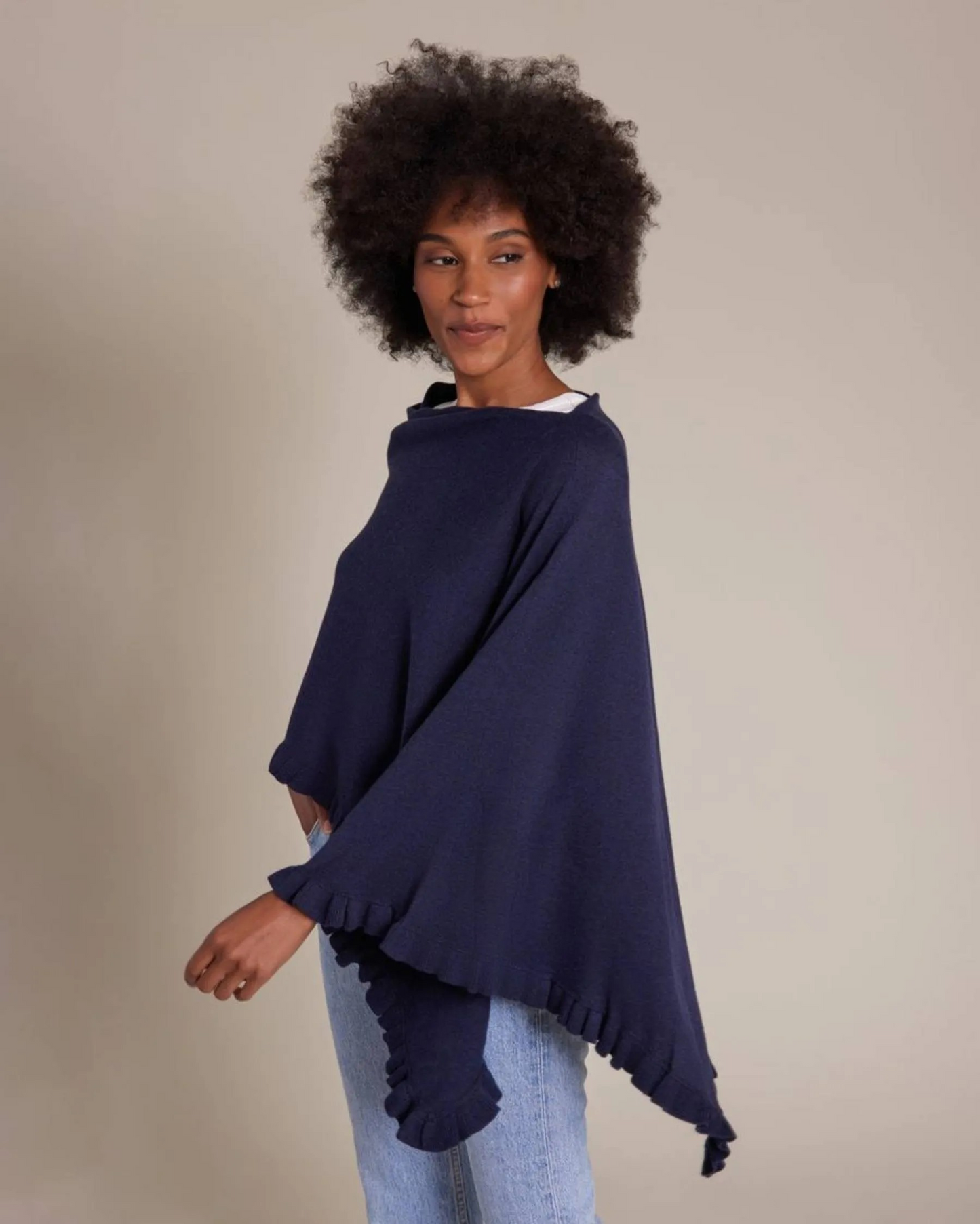 Cotton Cashmere Mini Ruffle Edge Topper